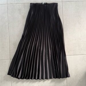 Mango Black Pleated A-Line Skirt